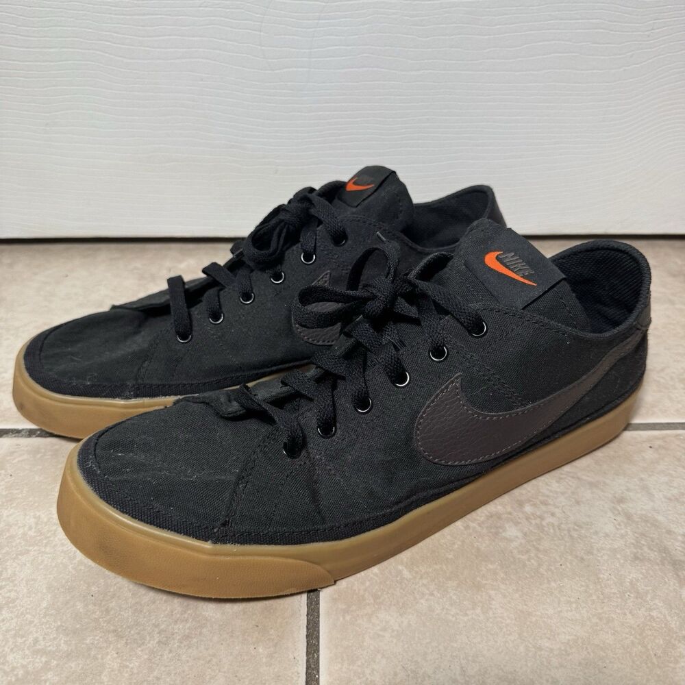 Nike Court Legacy Men’s 11 Black Gum Canvas Low Sneakers CW6539-004 Skate Shoes